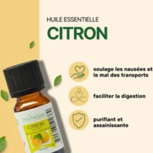 Huile essentielle citron, citrus, limon 10-ml 100 % naturelle Huiles essentielles Zen' Arôme Aromathérapie Les Ateliers Voluptueux Orléans Loiret France