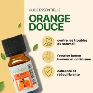 Huile essentielle orange douce, citrus, sinensis 10-ml 100 % naturelle Huiles essentielles Zen' Arôme Aromathérapie Les Ateliers Voluptueux Orléans Loiret France