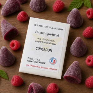Fondant à la cire d’abeille parfum CUBERDON Fondant parfumé à la cire d'abeille Les ateliers voluptueux Fondant parfumé Bougie parfumée Parfum de Grasse Orléans Loiret France