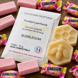 Fondant parfumé à la cire d’abeille parfum BUBBLEGUM